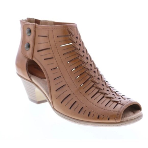 Earth Women's "Carson Vicki" Leather Brown Zipper Gladiator Sandals (Size US 11) - Picture 1 of 11